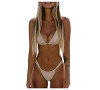 riou Conjuntos De Bikinis para Mujer Push Up Sexy Brasileño Bañador Halter Baño De Natacion Bañadores Deportivos Cuello En V con Relleno y Tanga Bikini De Dos Piezas Original Surf Vikinis