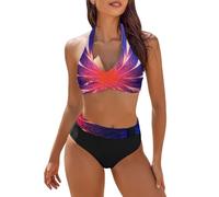 riou Conjuntos de Bikinis para Mujer Push Up Sexy Estampado Floral Conjunto Traje de Baño Bohemio Dividido BañAdores Reductores Bra Tops Ropa de Baño Verano Viajes Playa Vikinis