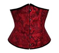riou Corset Mujer, Sexy Encaje Satén Corset Reductor Cinturón Abdomen Faja Overbust Modeladora Top Ballet Clasico Brocado Vientre Plano Dieta Halloween Carnava Cosplay Fiesta Outfit