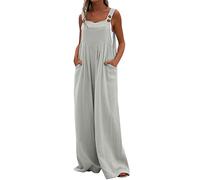 riou Mono Mujer Verano Elegante Talla Grande Color Sólido Jumpsuits Sin MangasHolgado Casual Supersuave Mamelucos Overoles Ajustables Pantalón Vacaciones Verano