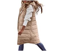 riou Mujer Chaquetas sin Mangas Chalecos Acolchados Medio Largo Chaleco de Plumas Invierno con Capucha Parka Pullover Puffer Outwear Felpa Tops Caliente Abrigos Jersey El Nuevo 2022