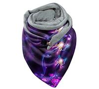 riou Mujer Invierno Bufandas Triangular Pashmina Chal Mantón Felpa Informal Elegante Unisex Retro Pañuelos Mantón Multicolor Pañuelo Abrigado
