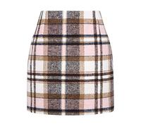 riou Oferta Primavera Mini Falda Mujer a Cuadros de Cintura Alta Basica Skater Vintage Falda Plisada de Punto Línea A Cintura Elástica Falda de Invierno Faldas Corta para Niñas Femenina Casual