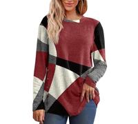 riou Ofertas Flash del Dia Premium Hoy Camiseta Manga Larga Mujer con Cuello en V Blusa Mujer para Otoño Moda Color Solido Tops Mujer en Distintos Colores Cómodos Tallas Grandes Ropa Mujer S-5XL