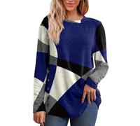 riou Ofertas Flash del Dia Premium Hoy Camiseta Manga Larga Mujer con Cuello en V Blusa Mujer para Otoño Moda Color Solido Tops Mujer en Distintos Colores Cómodos Tallas Grandes Ropa Mujer S-5XL