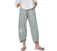 riou Pantalón de Pierna Ancha para Mujer Informal Bohemio Floral Pantalones Deportivos Cintura Elástica Suelto Pantalon Baggy Transpirable y cómodo Danza Pilates Yoga Pants Running