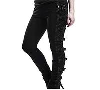 Riou Pantalón Deportivo de Mujer Gótica de Moda - Pitillo Negro Largo para Deporte, Yoga, Fitness y Jogger