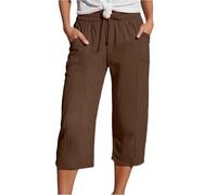 riou Pantalon Pirata Mujer Verano Talla Grande Pantalón Deportivo 3/4 Shorts Respirable Moderno Pantalones Palazzo Bolsillos Laterales Urbano Pantalones Jogger Activos