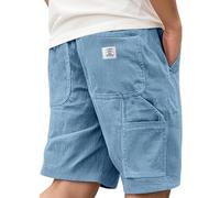 riou Pantalones Cortos Hombre Casual Pana Estilo japonés Cómodo Bermudas Shorts Verano Pantalones de Playa Suave Ligero Pantalón Chinos Cortos Trabajo Running Short con Bolsillo