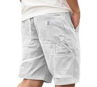 riou Pantalones Cortos Hombre Casual Pana Estilo japonés Cómodo Bermudas Shorts Verano Pantalones de Playa Suave Ligero Pantalón Chinos Cortos Trabajo Running Short con Bolsillo
