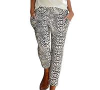 riou Pantalones Mujer Verano Frescos Baratos Talla Grande Boho Estampado Floral Pantalón de Pierna Ancha Casual Cómodos Pantalones de Playa Casuales fluidos Hippie Danza Pilates Yoga Pants
