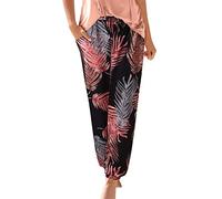 riou Pantalones Mujer Verano Frescos Baratos Talla Grande Boho Estampado Floral Pantalón de Pierna Ancha Casual Cómodos Pantalones de Playa Casuales fluidos Hippie Danza Pilates Yoga Pants
