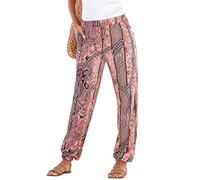 riou Pantalones Mujer Verano Frescos Baratos Talla Grande Boho Estampado Floral Pantalón de Pierna Ancha Casual Cómodos Pantalones de Playa Casuales fluidos Hippie Danza Pilates Yoga Pants