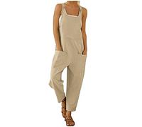 riou Peto Mono Elegante para Mujer Verano 2024 Monos Sin Mangas Bolsillo Lateral Ligero y Transpirable Retro Pantalones de Pierna Ancha Rompers Playsuit Regalo Original