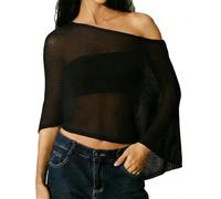 riou Poncho Tops Mujer Verano Asimétrico Tejido Camisolas Playa de Bikini Tank Top Suelta Mesh Transparente Cover Up Casual Blusa Playeras Pareos para Playa Vacaciones Viajes