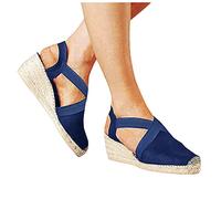 riou Sandalias Cuña Mujer Verano 2023 Rebajas Plateau Alpargatas Cuña Sandalias Punta Abierta Ligera y Transpirable Elegante Zapatos Bohemias Casual Roma Estilos casual Fiesta Tacones Altos