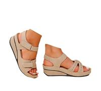 riou Sandalias Mujer Verano 2025 Comodas Cuña Moda Zapatos Deportivas Fitness Trabajar Hebilla Sandalias Plataforma Mujer Zapatos de Caminar Punta Abierta Calzado de Playa