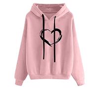 riou Sudadera con Capucha Mujer Manga Larga Sólida y Cómoda Blusa Abrigo con Bolsillo Deportivos Pullover Moda Originales Otoño e Invierno