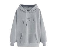 riou Sudadera con Capucha para Mujer Manga Larga Moda Pullover Calle Deporte Blusa con Estampados Hoodie con Bolsillo Chaqueta Tops Tallas Grandes