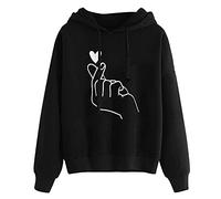 riou Sudadera con Capucha para Mujer Otoño Invierno Casual Deportes Moda Manga Larga Impresa Superior Suave Cálido Pullover con Bolsillo Sólida y Cómoda Blusa Abrigo