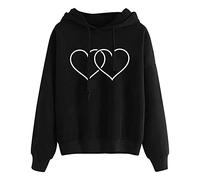 riou Sudaderas Mujer con Capucha Baratas Anchas Chica Impresión Top Suéter Mujer Tallas Grandes Camiseta con Bolsillo Deportivos Pullover Moda Originales Otoño e Invierno