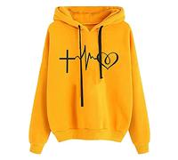 riou Sudaderas Mujer con Capucha Baratas Anchas Chica Impresión Top Suéter Mujer Tallas Grandes Camiseta con Bolsillo Deportivos Pullover Moda Originales Otoño e Invierno