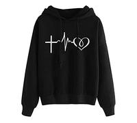 riou Sudaderas Mujer con Capucha Baratas Anchas Chica Impresión Top Suéter Mujer Tallas Grandes Camiseta con Bolsillo Deportivos Pullover Moda Originales Otoño e Invierno