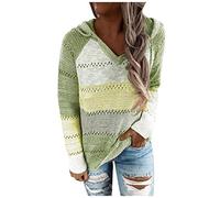 riou Sudaderas Mujer con Capucha Jersey Sweatshirt Talla Grande Suéter Cardigan Manga Larga Otoño Invierno Hoodie Tejido de Punto Tops Pullover S-5XL