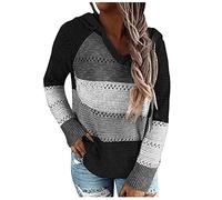riou Sudaderas Mujer con Capucha Jersey Sweatshirt Talla Grande Suéter Cardigan Manga Larga Otoño Invierno Hoodie Tejido de Punto Tops Pullover S-5XL