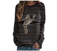 riou Sueter Mujer Manga Larga Navideños Otoño Invierno Sudaderas Cálido Cuello Redondo Cardigan Jerseys Elegante 2024 Adolescente Top para Año Nuevo/Diario Usar