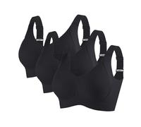 riou Sujetadores sin Costuras Cuello V Push Up Anticaída con Relleno Básico Bandolera Ajustable Comodos Sujetador Deportivo Mujer Suaves Elástico en Transpirable Sujetador sin Aros Sujetadores