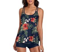 riou Tankini Mujer Reductor Barriga con Falda Monokini Deportivo Cintura Alta Bohemio Bañadores Informales Ajustable Swimwear Beachwear Swimsuit Conjunto De Bañador Playa Vacación Natar Boyshort