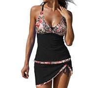 riou Tankini Mujer Traje de Baño de Dos Piezas Cuello en V Sexy Monokini Bañador Bikini Vest y Short Conjunto de Bañador Niña Ropa de Baño Tallas Grandes Diario S-XXXL
