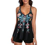riou Tankinis Mujer 2025 Reductores Tallas Grandes Funky Vintage Impresión Cuello en V Acolchado Sujetador BañAdores Adolescente Bañadores Biquini Sport Ropa de Baño S-XXXXXL