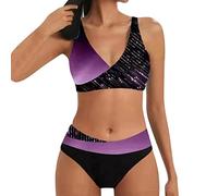 riou Traje De Baño Bikini para Mujeres Estampado Floral Cintura Alta Ropa de Playa de Dos Piezas Busto Ajustable Bañador de Baño Tops y Braguitas Bikini Sets Talla Grande 2023