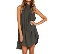 riou Vestidos Verano Mujer Cortos Baratos Sexy Vestido Cuello en V Estampado Midi Vestido Suelto Casuales Midi Vestido Chica Adolescente Vestido Camisola para Mujer Tallas Grandes