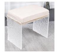 RiouPsithuric Banco Cambiador de Zapatos de acrílico Transparente con Base Antideslizante - Moderno Taburete para Dormitorio y Ducha - Blanco 48 x 30 x 42 cm