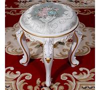 RiouPsithuric Banco de tocador con Asiento Acolchado Grueso para baño, Dormitorio, Patas Doradas y Blancas, Tela Azul, Asiento de Piano, plástico ABS, Patas de Acero.