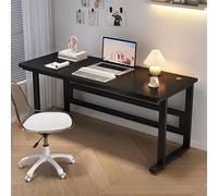 RiouPsithuric Escritorio industrial moderno para computadora, escritorio ejecutivo simple de metal y madera, elegante escritorio de estudio y juegos, para dormitorio y sala de estar (marrón, 31.5 x 20