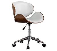 RiouPsithuric Silla de Escritorio giratoria con Respaldo bajo, Silla de computadora de Cuero sintético, Silla ejecutiva de Trabajo, Silla giratoria con Ruedas y Altura Ajustable para Espacios p