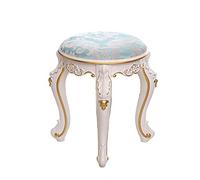 RiouPsithuric Taburete de Maquillaje con Asiento Acolchado Impermeable - Taburete Cuadrado de Tela para Dormitorio o baño - Reposapiés de Estilo Barroco con Capacidad de Carga de 175 kg