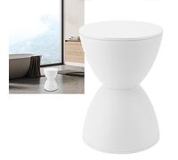 RiouPsithuric Taburete de plástico Moderno de Estilo nórdico con Forma de Reloj de Arena para probador de baño (Blanco)