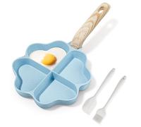 RIOVARM Antiadherente Sartenes para tortilla Inducción Sartén para huevos 4 agujeros En forma de corazón Sartén tortilla Granito Sartenes pequeñas sin PFOA Saludable Tortita Sarten para el desayuno
