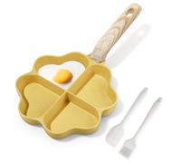 RIOVARM Antiadherente Sartenes para tortilla Inducción Sartén para huevos 4 agujeros En forma de corazón Sartén tortilla Granito Sartenes pequeñas sin PFOA Saludable Tortita Sarten para el desayuno