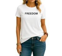 RIP Charlie Kirk Freedom Bandera - Camiseta para mujer, 1. Kirk (blanco), M