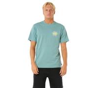 Rip Curl Camiseta de cuello redondo con logotipo de ajuste relajado para hombre, Blue Lagoon Dazed Tee, Small