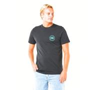 Rip Curl Camiseta de Manga Corta para Hombre, Cuello Redondo, Corte estándar, Camiseta de Manga Corta con Cuello Redondo, Ajuste Normal, Grapa Negra Lavado, XL