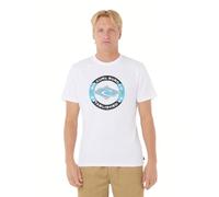 Rip Curl Camiseta gráfica de manga corta con cuello redondo para hombre, ajuste estándar, Relleno de grapas blancas, X-Large