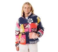 RIP CURL Forro polar con media cremallera para mujer con estampado de recuerdos, Multicolor, XXS
