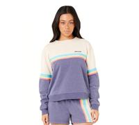 RIP CURL High Tide Raglan Pullover Crew Sweatshirt Suéter pulóver, Azul 253 Surf Revival, S para Mujer